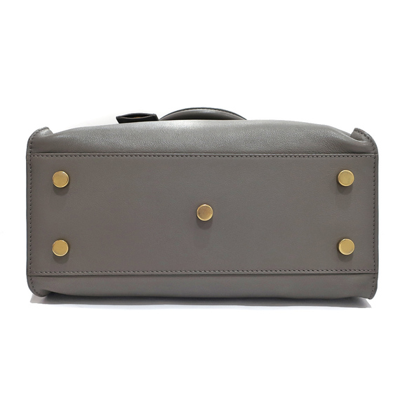 Saint Laurent Baby Cabas Handbag Shoulder Bag Leather Gray - Picture 4 of 10